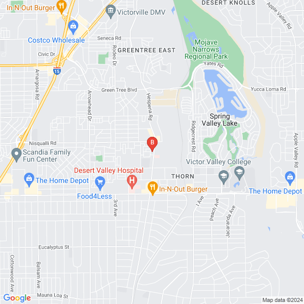 Arash Milani MD location map: 12740 Hesperia Rd Suite B, Victorville, California